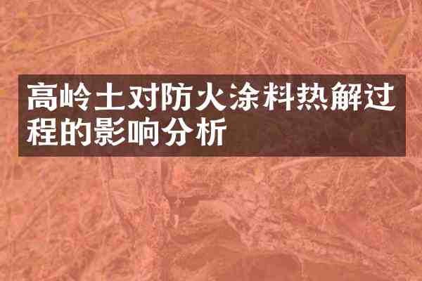 高岭土对防火涂料热解过程的影响分析