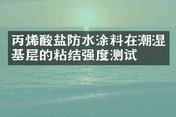 丙烯酸盐防水涂料在潮湿基层的粘结强度测试