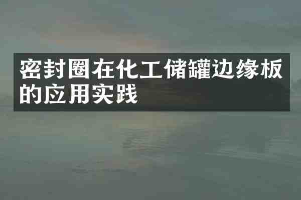 密封圈在化工储罐边缘板的应用实践