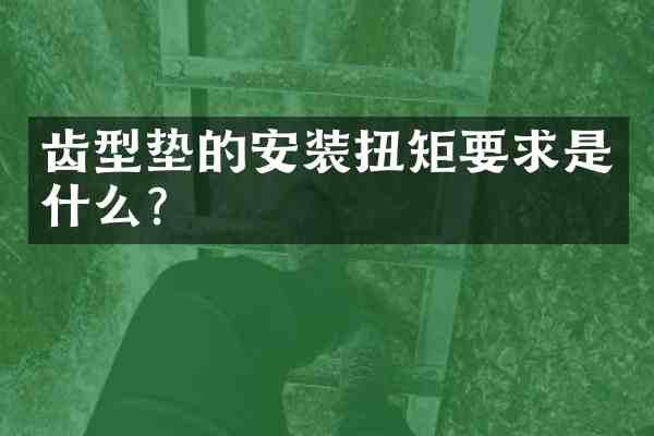齿型垫的安装扭矩要求是什么?