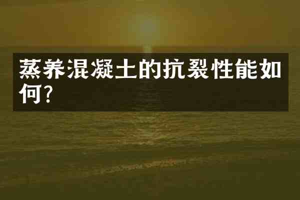 蒸养混凝土的抗裂性能如何?