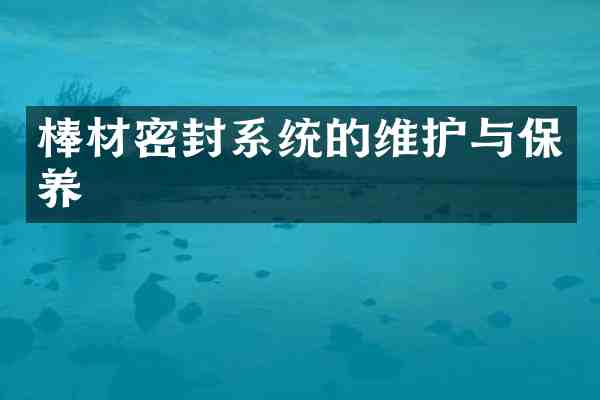 棒材密封系统的维护与保养