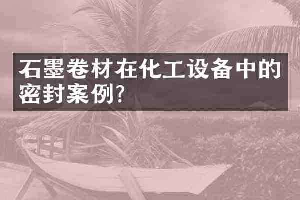石墨卷材在化工设备中的密封案例？