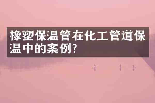橡塑保温管在化工管道保温中的案例?