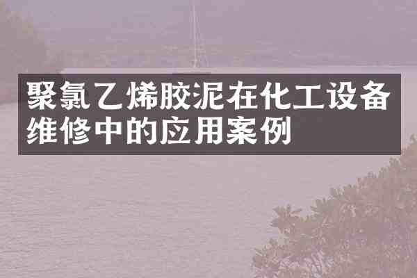 聚氯乙烯胶泥在化工设备维修中的应用案例