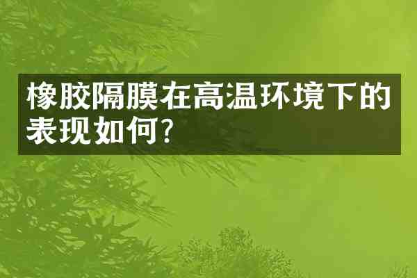 橡胶隔膜在高温环境下的表现如何？