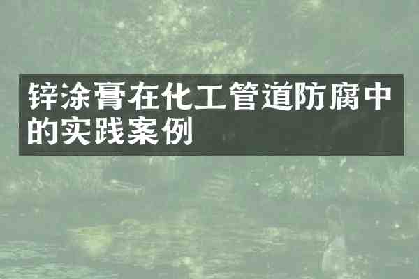 锌涂膏在化工管道防腐中的实践案例