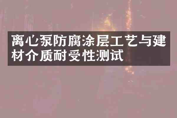 离心泵防腐涂层工艺与建材介质耐受性测试