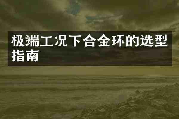 极端工况下合金环的选型指南