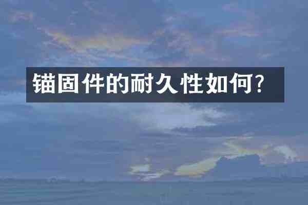 锚固件的耐久性如何?